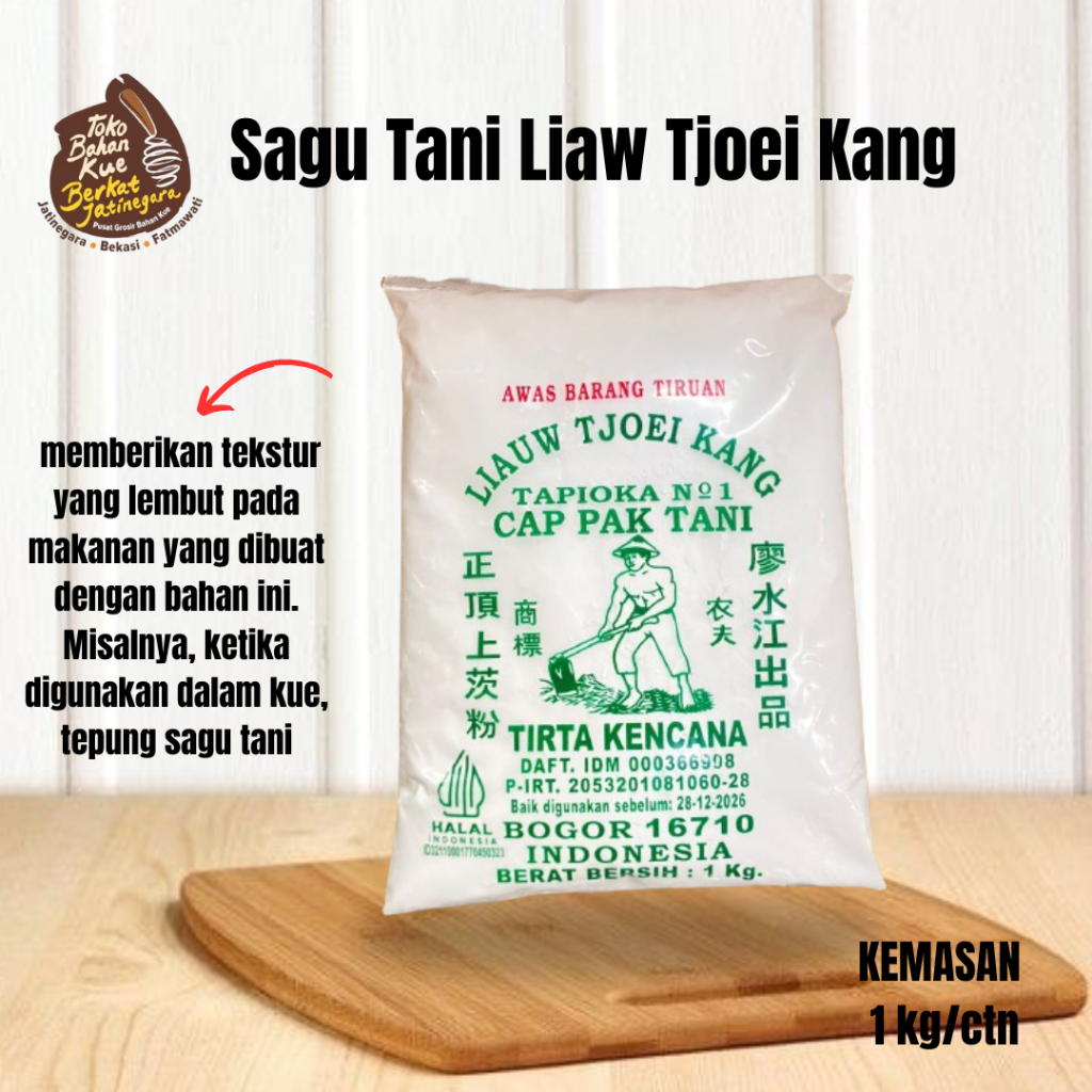 

SATU TANI LIAW TJOEI KANG 1KG/ 1 CTN / SAGU TANI KEMASAN
