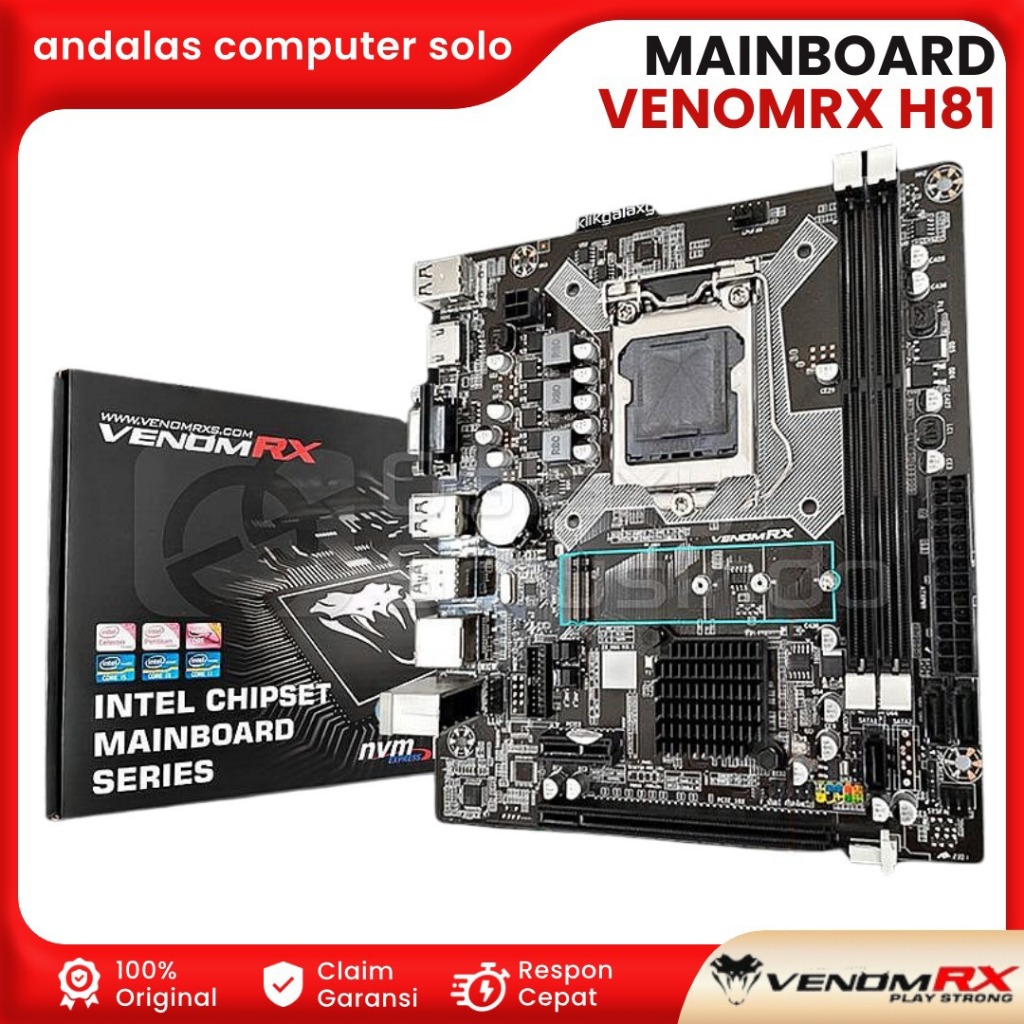 Motherboard MOBO Mainboard Venom RX H81 mATX LGA1150