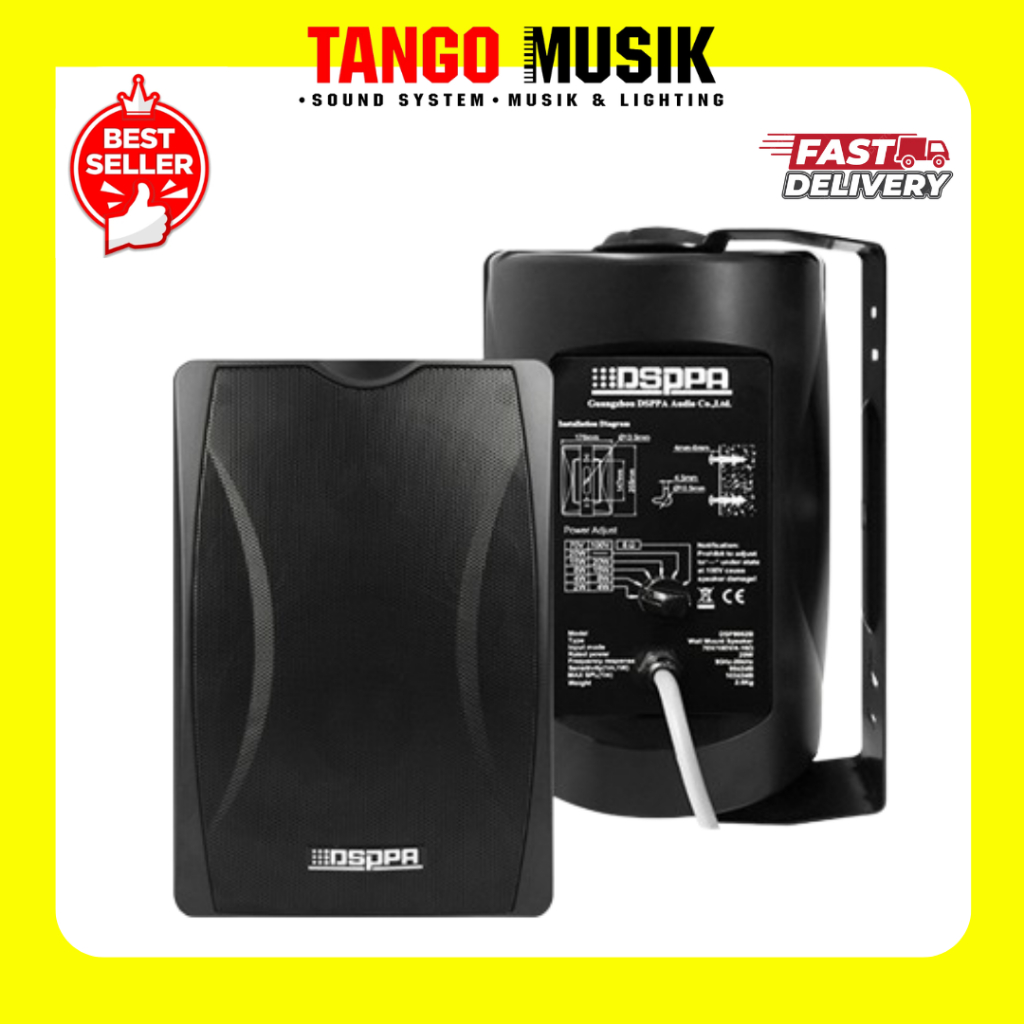 SPEAKER PASSIVE SP DSPPA DSP 8062 20W BLACK ORIGINAL / Wall Mount Speaker Pasif DSPPA 6 Inch Origina