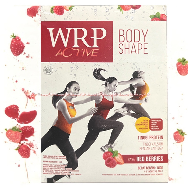 

WRP Active Body Shape 180gr Rasa Red Berries Minuman Tinggi Protein Tinggi Kalsium W R P Aktif Bodyshape