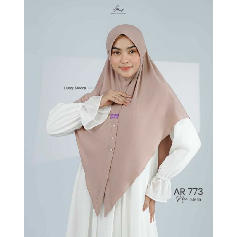 HIJAB AR 773 MEW √ JILBAB HIJAB KERUDUNG BERGO INSTAN HIJAB AR RAFI FREE MINIBAG