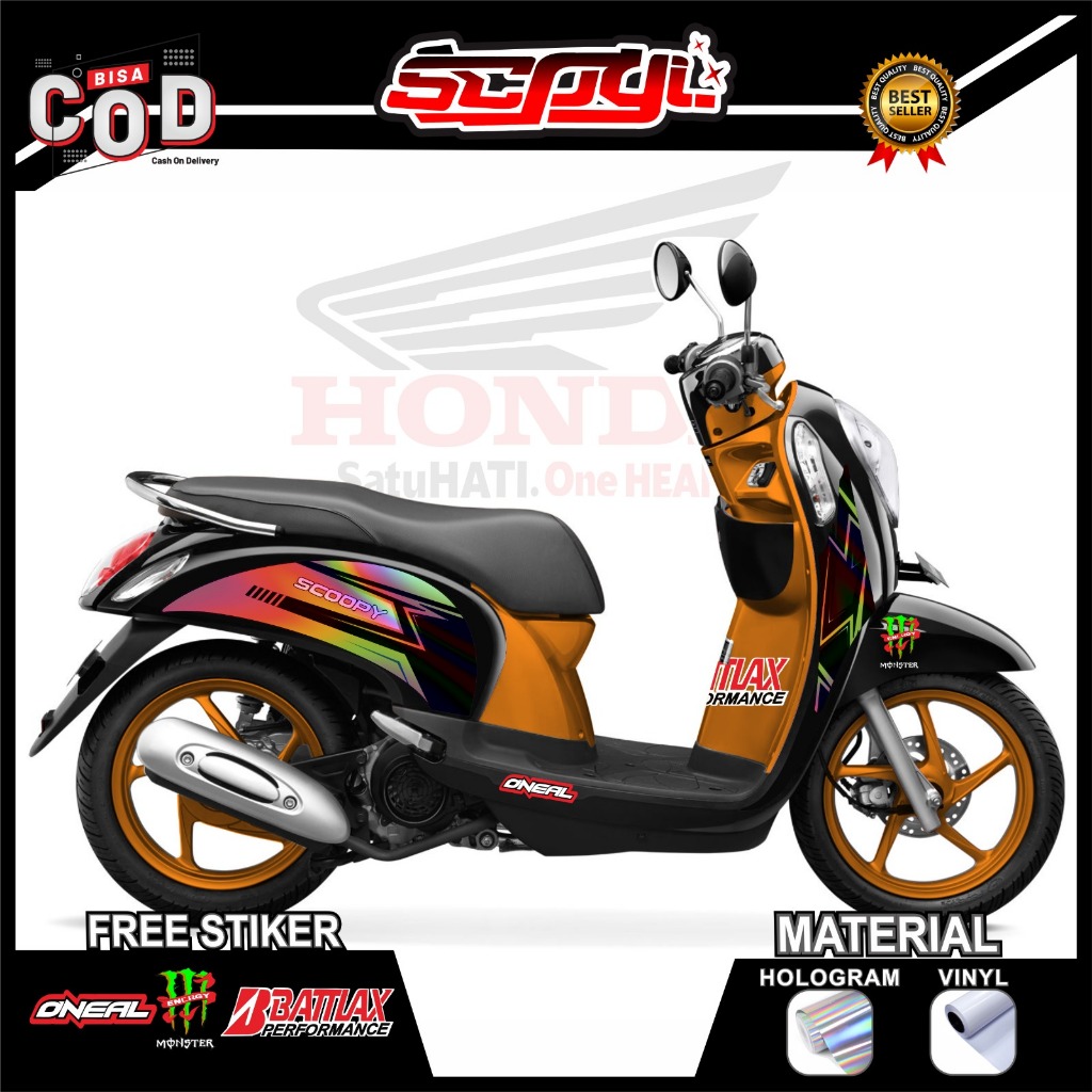 STRIPING STIKER LIST MOTOR MODIFIKASI VARIASI SCOOPY FI