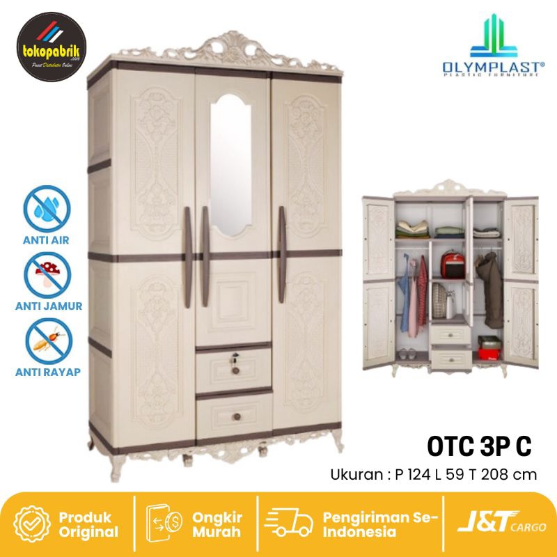 Olymplast Lemari Pakaian 3 Pintu Plastik / OTC 3P Classic
