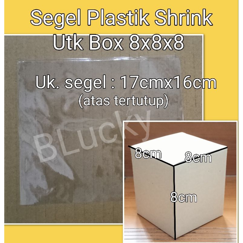 

50pcs Segel Plastik Shrink Lebar 17cmx16cm Atas Tertutup untuk Box 8x8x8