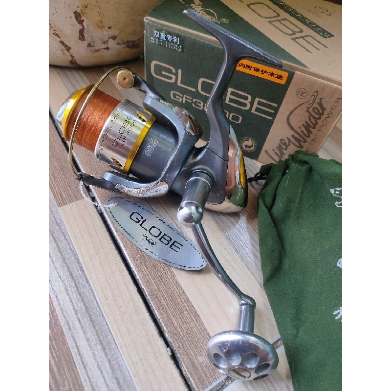 reel rell pancing mancing globe line winder Gf 3000 galatama laut danau ikan lele bawal mas patin st