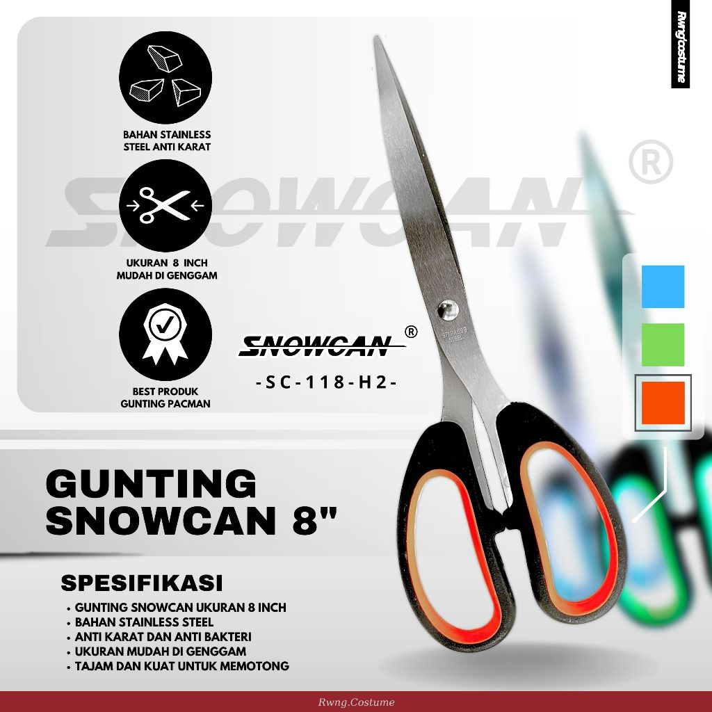 

Gunting Snowcan SC-118-H2 / Gunting Stainless Steel 8 Inch / Gunting Serbaguna