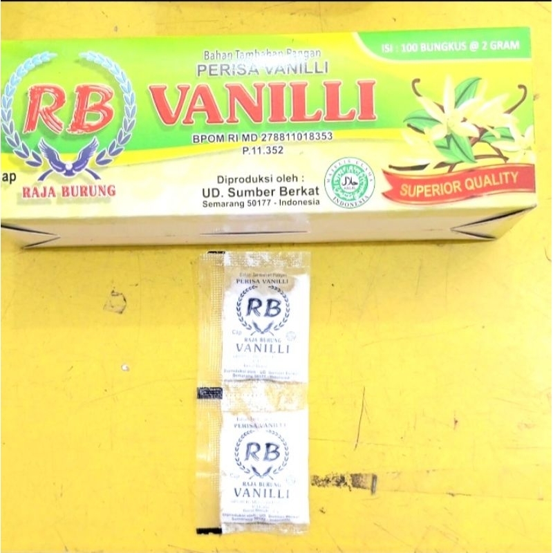 

Perisa Vanilli Sachet kemasan 2 gram isi 5 sachet