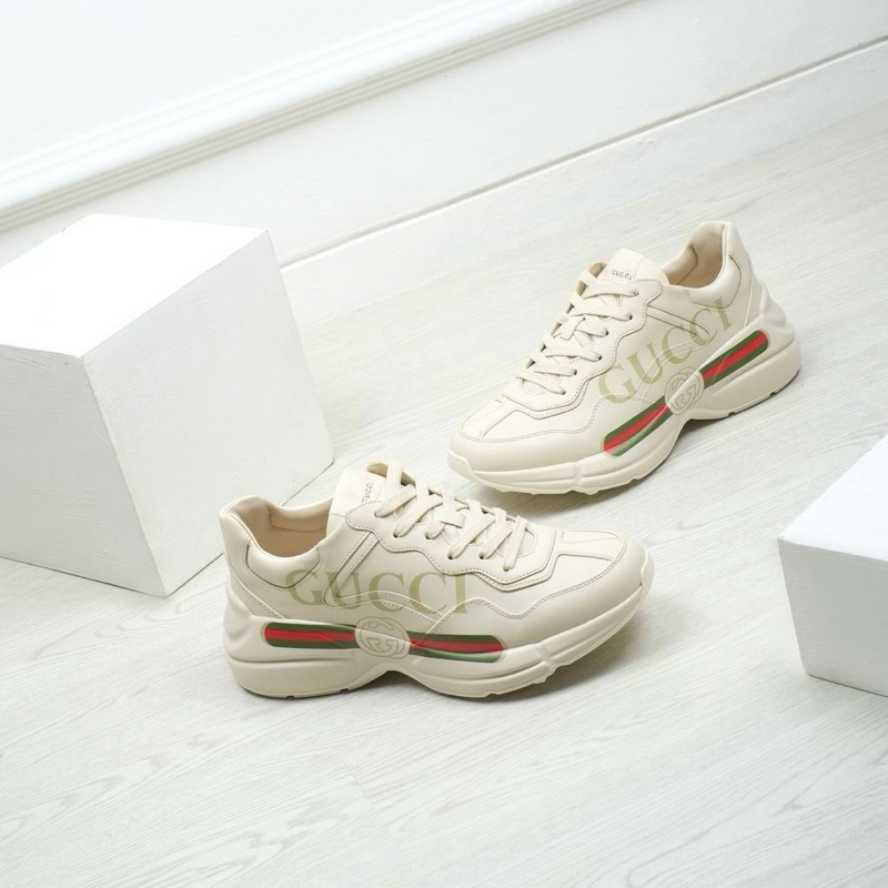 GUCCI Rhyton Logo Sneakers Leather Trainers