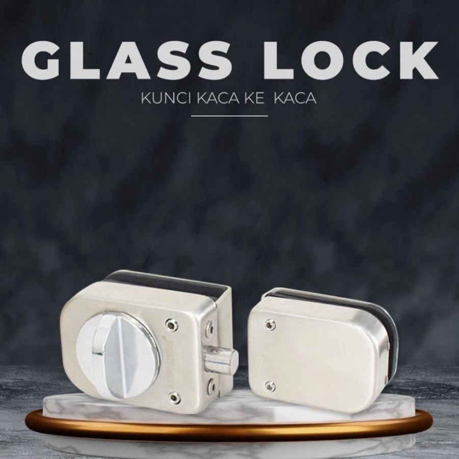 Glass Lock/Kunci Kaca ke Kaca/Grendel Selot Pintu Kamar Mandi