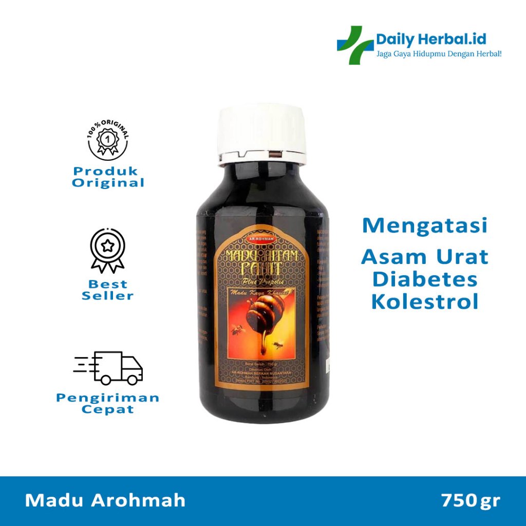 

AR-ROHMAH - Madu Hitam Pahit Arrohmah 750gr Hitam Pahit Insulin