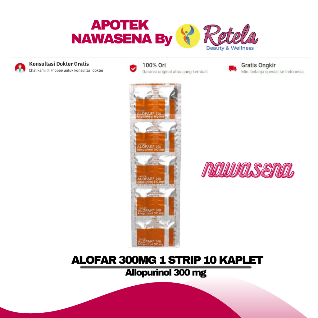 ALOFAR 300MG 1 STRIP 10 KAPLET ( Allopurinol 300 mg )