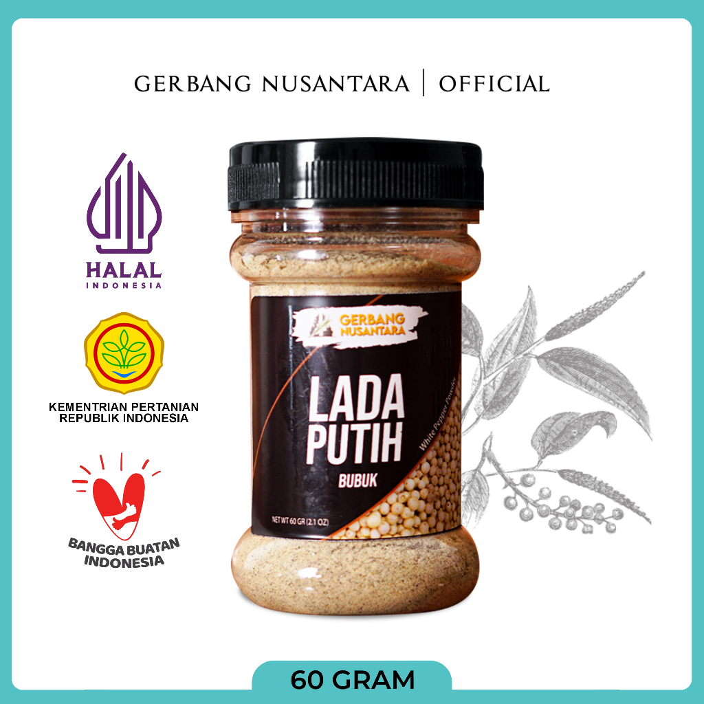 

Gerbang Nusantara - Lada Merica Putih Bubuk Bumbu Masak Dapur Rempah 60gr