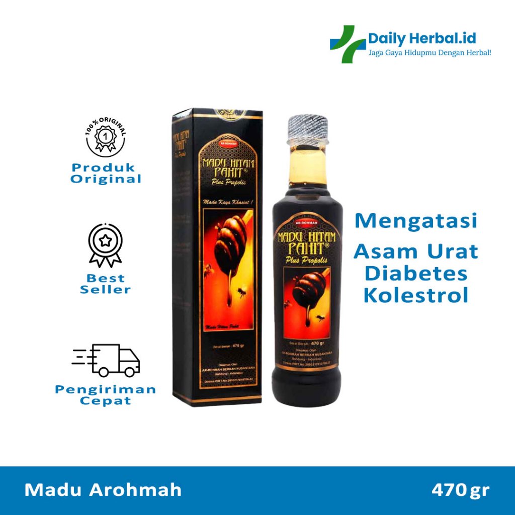 

AR-ROHMAH - Madu Hitam Pahit Arrohmah 470gr Hitam Pahit Insulin