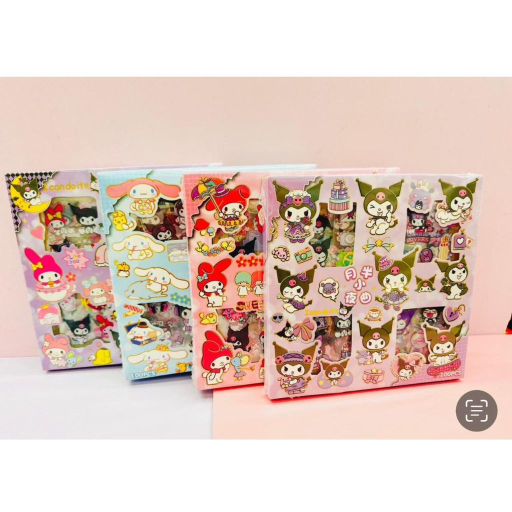 

Stiker MOMO LOTSO KUROMI CINNAMOROLL NAILONG MAIRO Anti air watarproof Stiker motif kartun korea lucu