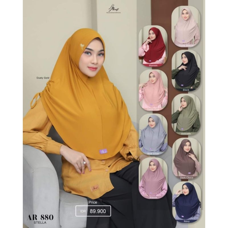 Hijab Bergo Daily Terbaru Premium AR 880 by Arrafi ORI Serut Samping