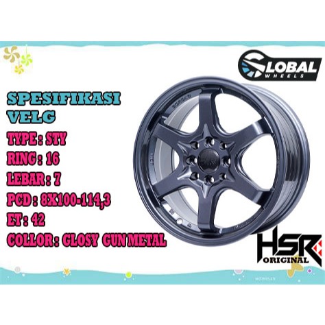Velg Mobil TE37 HSR Sty Ring 16 Buat Mobil Jazz Yaris Mobilio Vios Datsun Etios Avanza