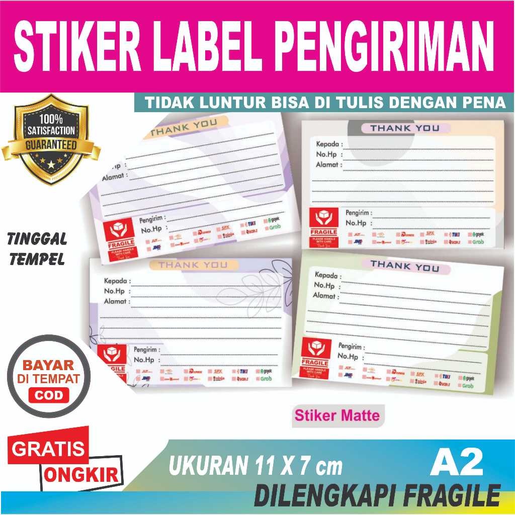 

Termurah (50pcs) A2 STIKER PENGIRIMAN / STIKER LABEL PENGIRIMAN OLSHOP / STIKER LABEL / STIKER PENGIRIMAN