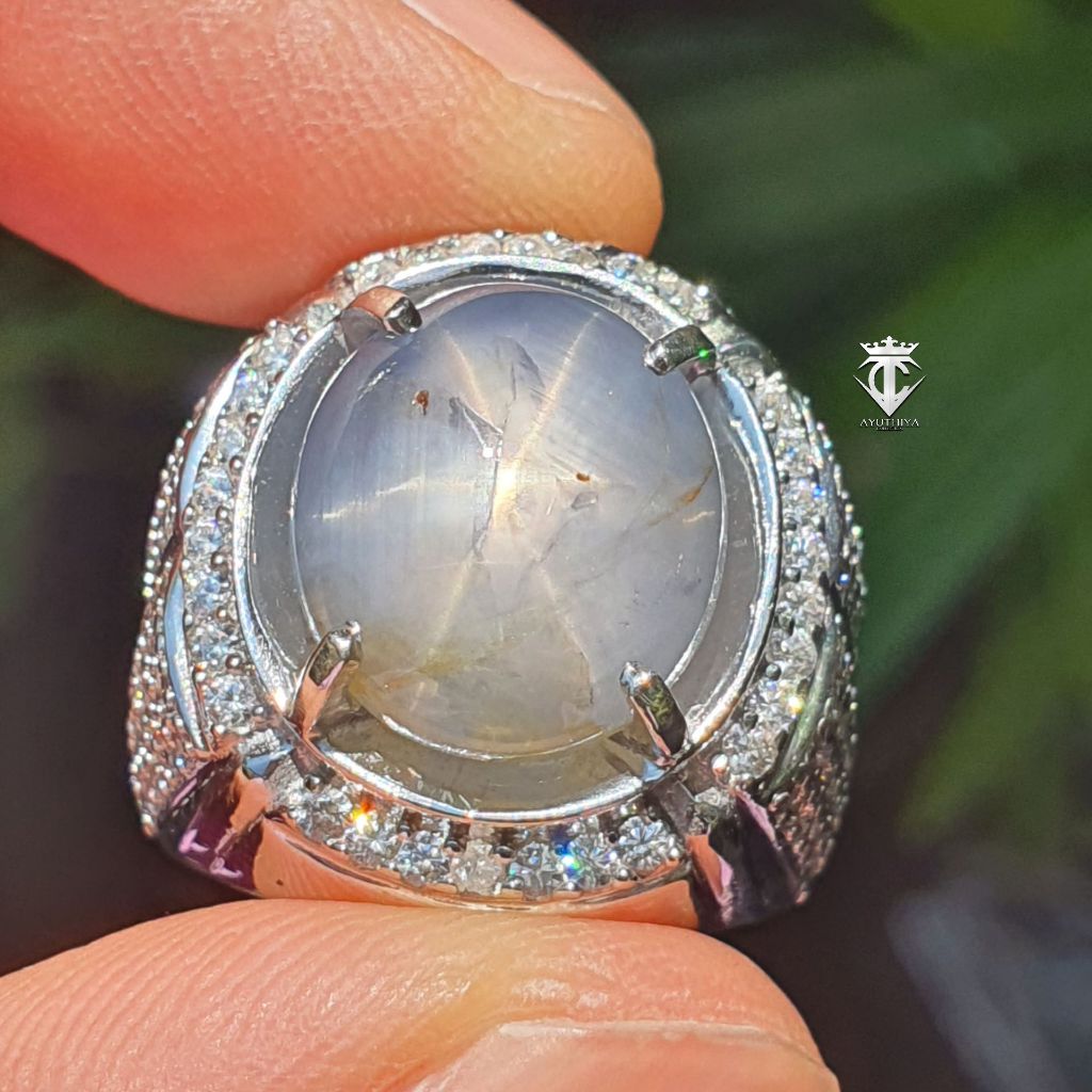 Batu Natural Star Blue Sapphire SriLanka 10.83 Ct No Heat Sertifikat