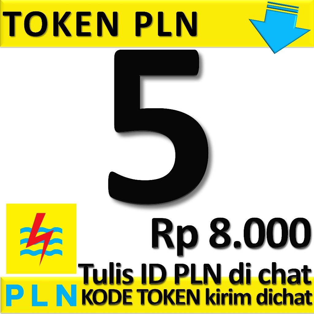 token listrik pln 5rb 5 rb 5ribu 5000 ribu