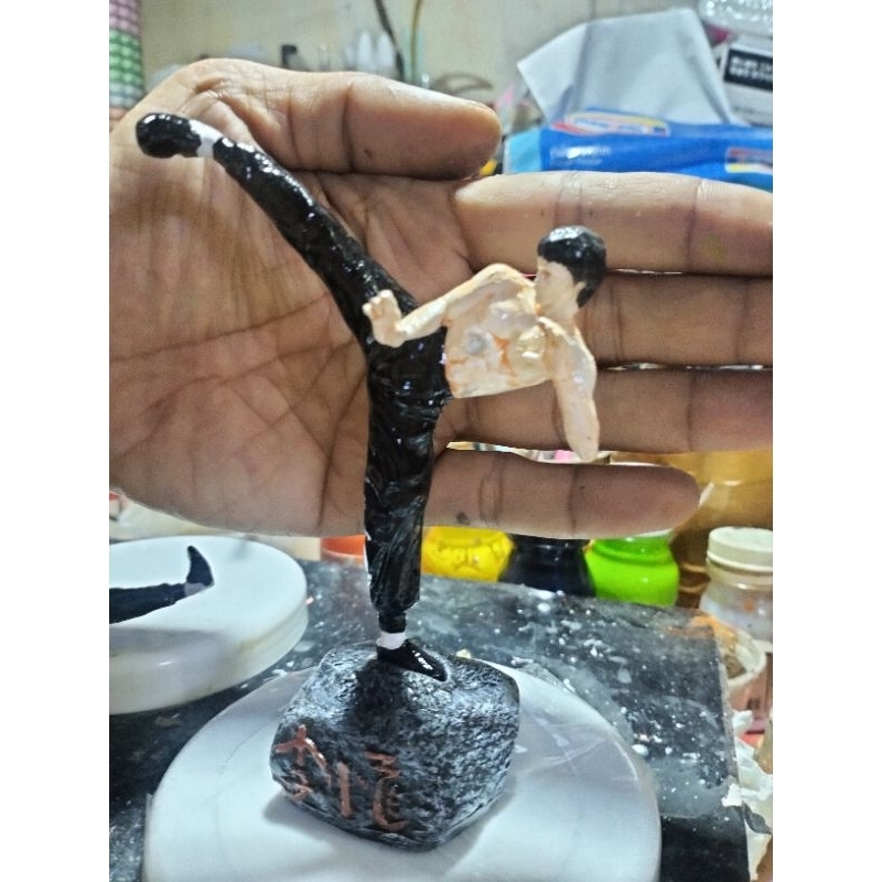 Patung Miniature kungfu Bruce Lee Dekorasi taman pajangan bonsai Aquascape diorama