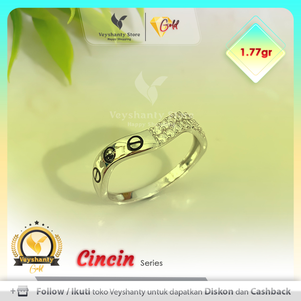[VEYSHANTY] Cincin 17K - Jenis Emas Putih 1.77 gram | Perhiasan | Gold | Jewelry | Emas | Investasi