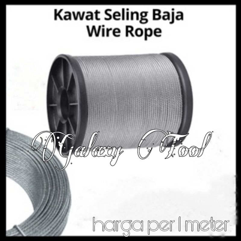 Kawat Seling baja Full baja Tali Sling baja 1.5 2 3 4 5 6 8 10 12 mm kabel Sling baja