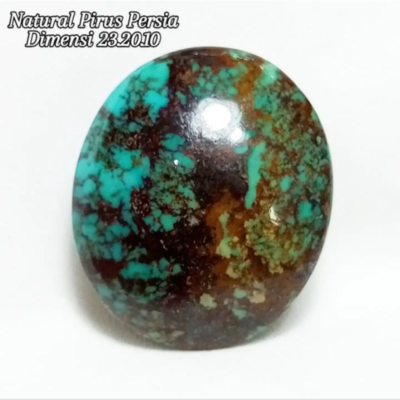 Natural Pirus Persia Hijau Tua Urat Hitam Antik Top Collection