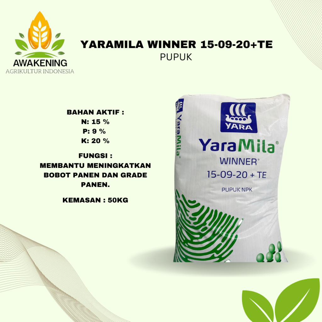 PUPUK NPK YARAMILA WINNER 15-09-20+TE