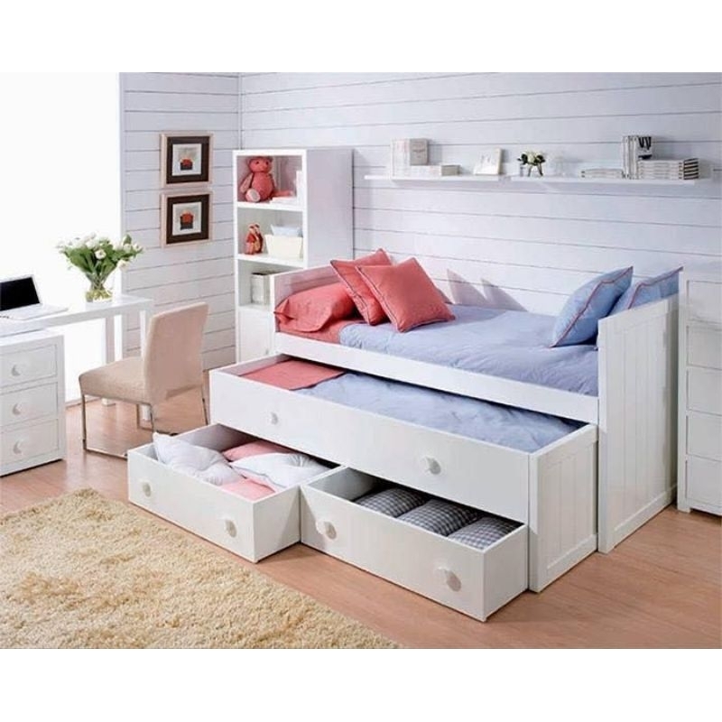 Tempat tidur anak double bed, Ranjang anak 2 kasur, Tempat tidur anak unik,