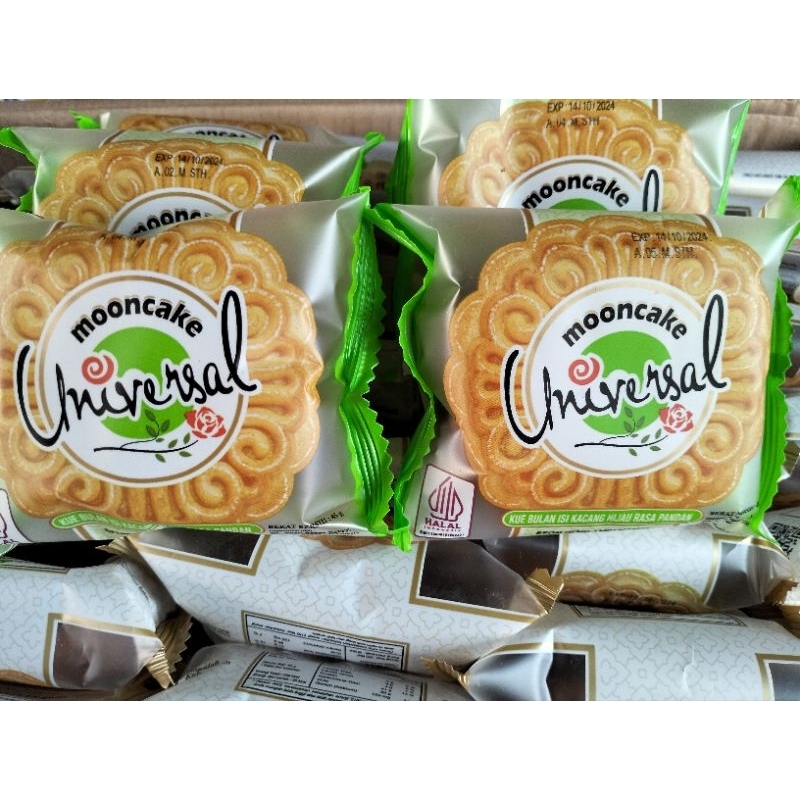 

Mooncake Universal Rasa pandan dan original 5 pcs (packing kardus)