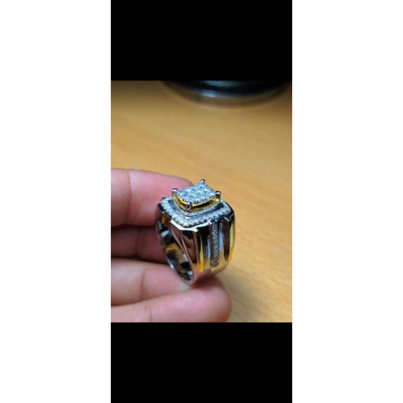 cincin pria mewah full natural berlian free box cincin dan memo lab bukti keaslian berlian
