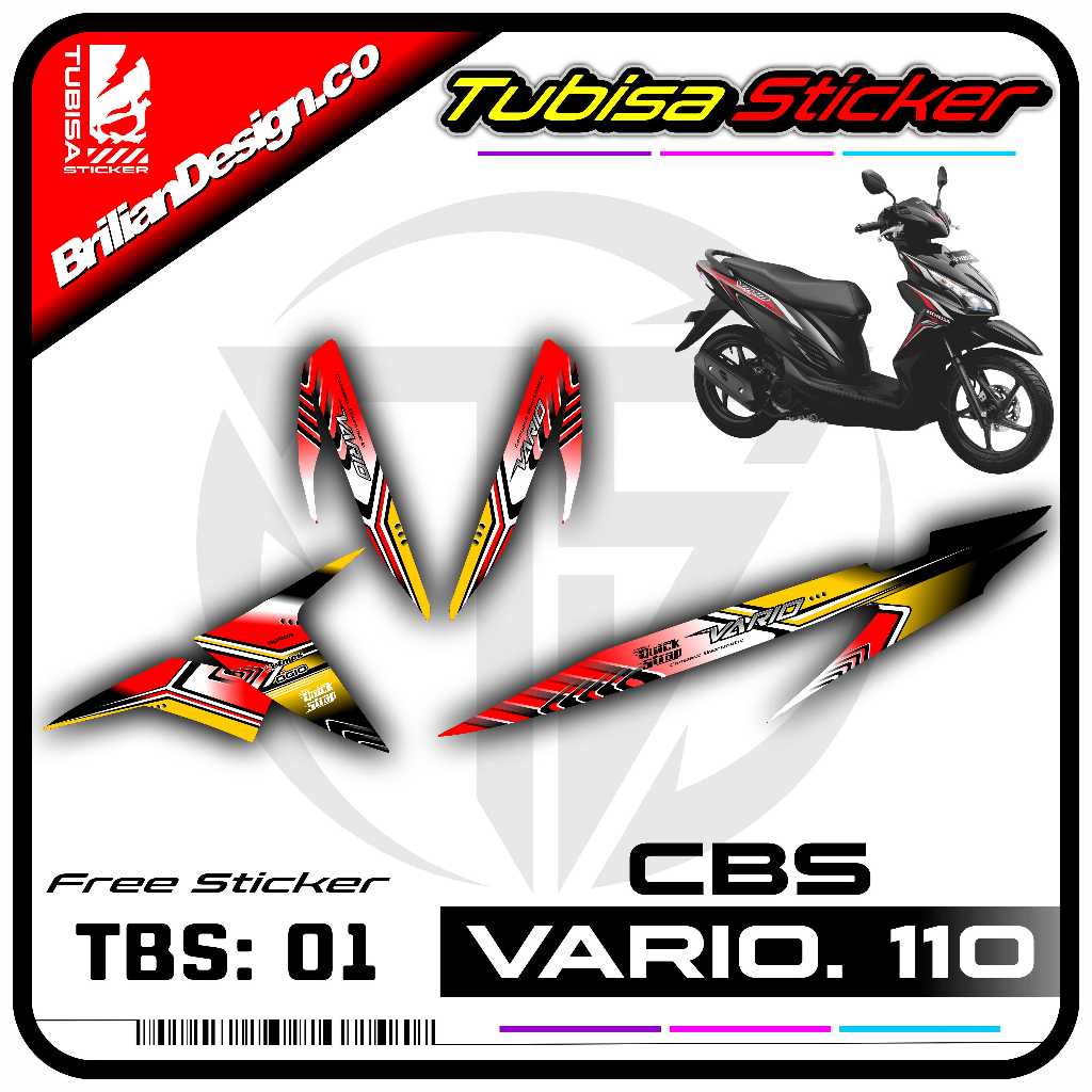 Sticker Striping Variasi Vario 110 - Stiker Sticker Striping Variasi Motor Vario 110 Cbs. TBS.01