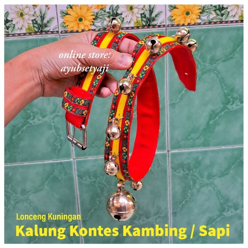 Kalung Kontes Sapi 1 set Krincing Kalung Kambing Domba Lonceng Kuningan aksesoris Brass Klinting kri