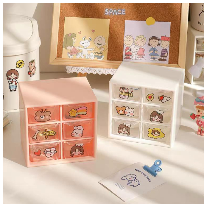 BERKAH | Kotak Laci Perhiasan | kotak Aksesoris Mini 9 Sekat | Kotak Penyimpanan Serbaguna Laci mini