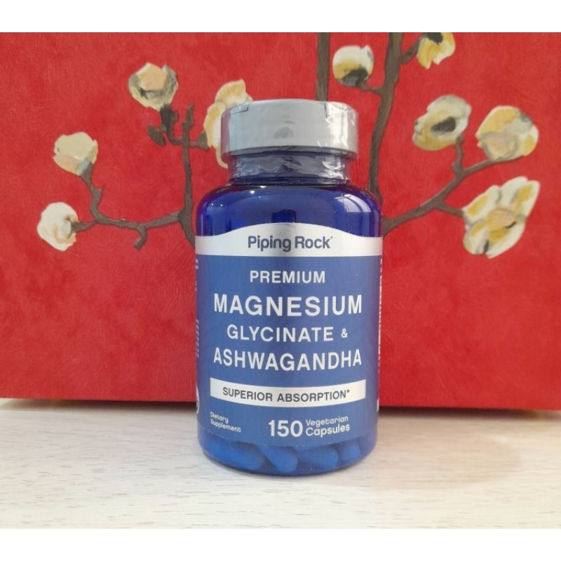 Pipingrock Premium Pipingrock Magnesium Glycinate 150mg Ashwgandha 1500mg 150 Capsules