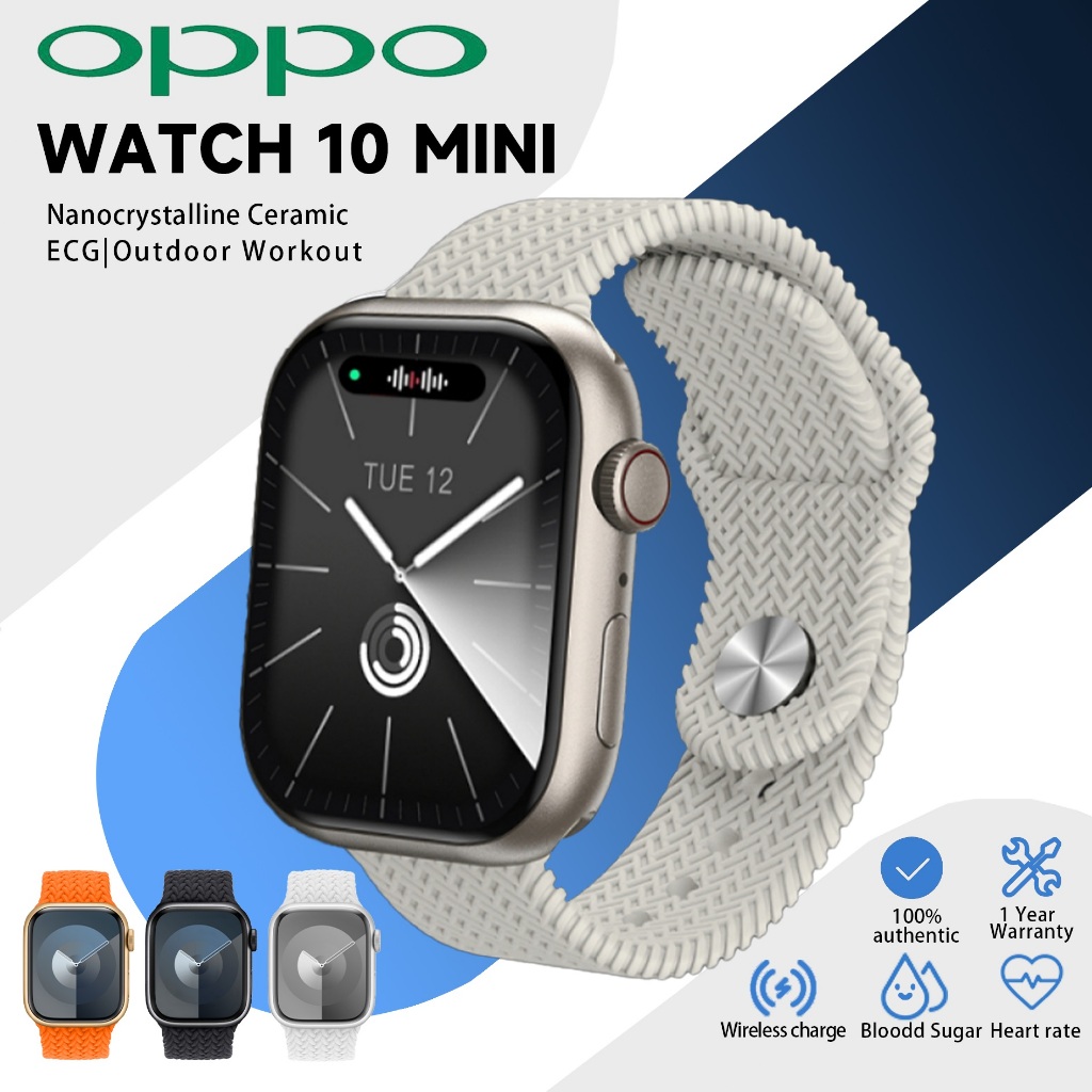 [COD] OPPO Original Watch ACE-10 Mini Sports SmartWatch 1.83 inch Layar Sentuh Penuh Panggilan Bluet