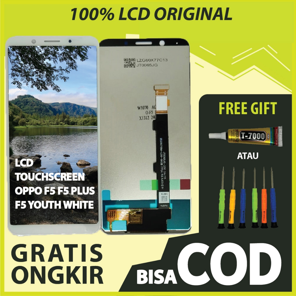 【ORIGINAL 100%】LCD TOUCHSCREEN OPPO F5/ F5 PLUS/ F5 YOUTH WHITE FULLSET TOUCHSCREEN / ORIGINAL100%