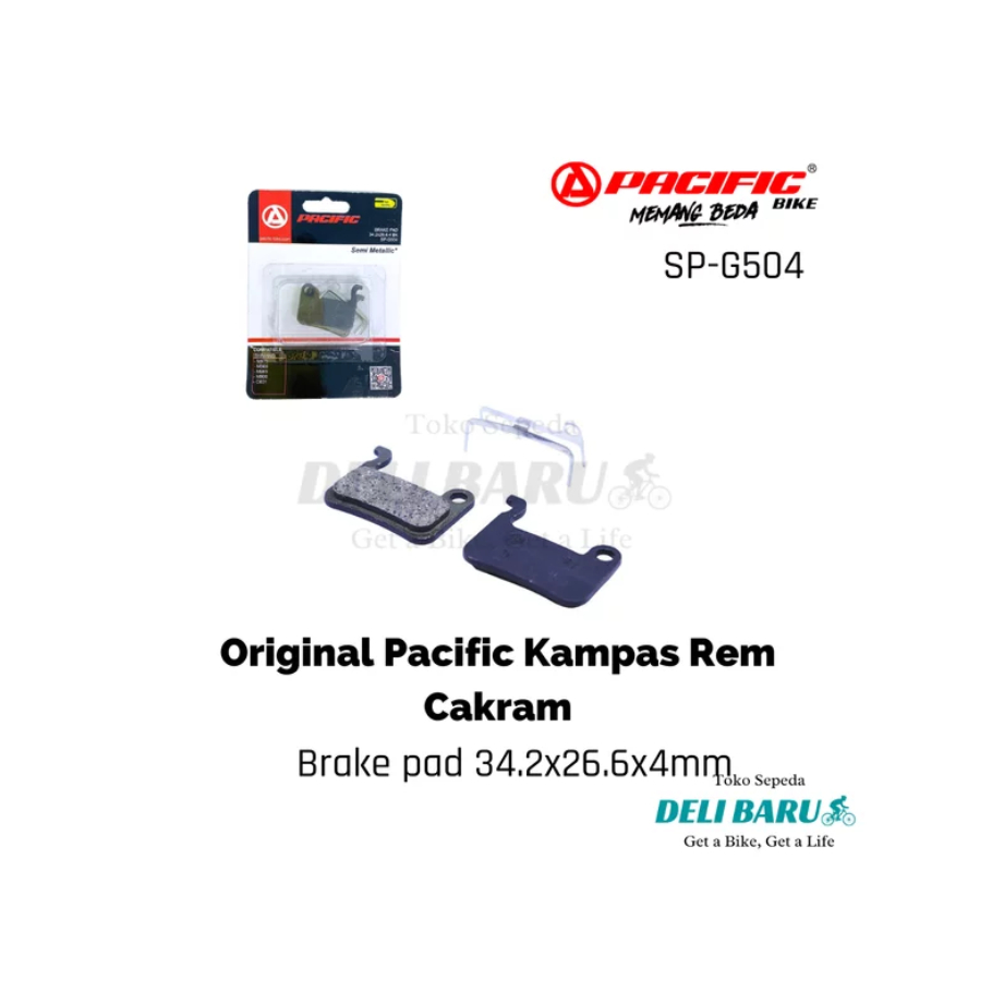 Kampas rem pacific sepeda MTB model segi untuk cakram Shimano