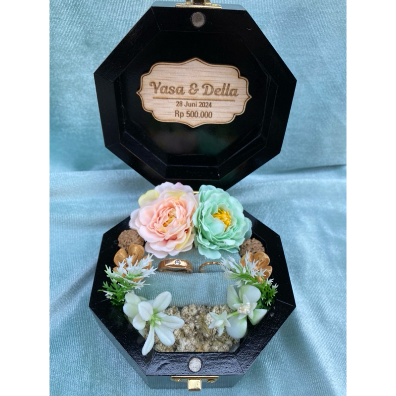 box cincin kayu kotak cincin tempat cincin unik tempat cincin full kayu kotak cincin warna hitam