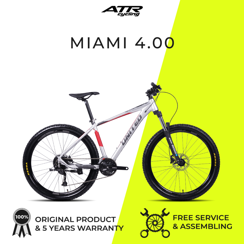 United Bike Sepeda Gunung MTB 27.5-27SP MIAMI 4.00 (M) (20) SLV-GY-RD