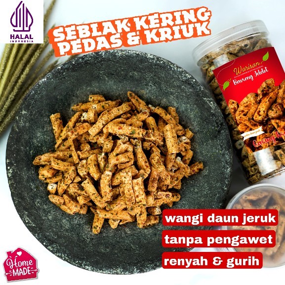 

Basreng kering pedas bandung premium pedas daun jeruk / cemilan cemian kering / cemilan pedas / cemilan kekinian