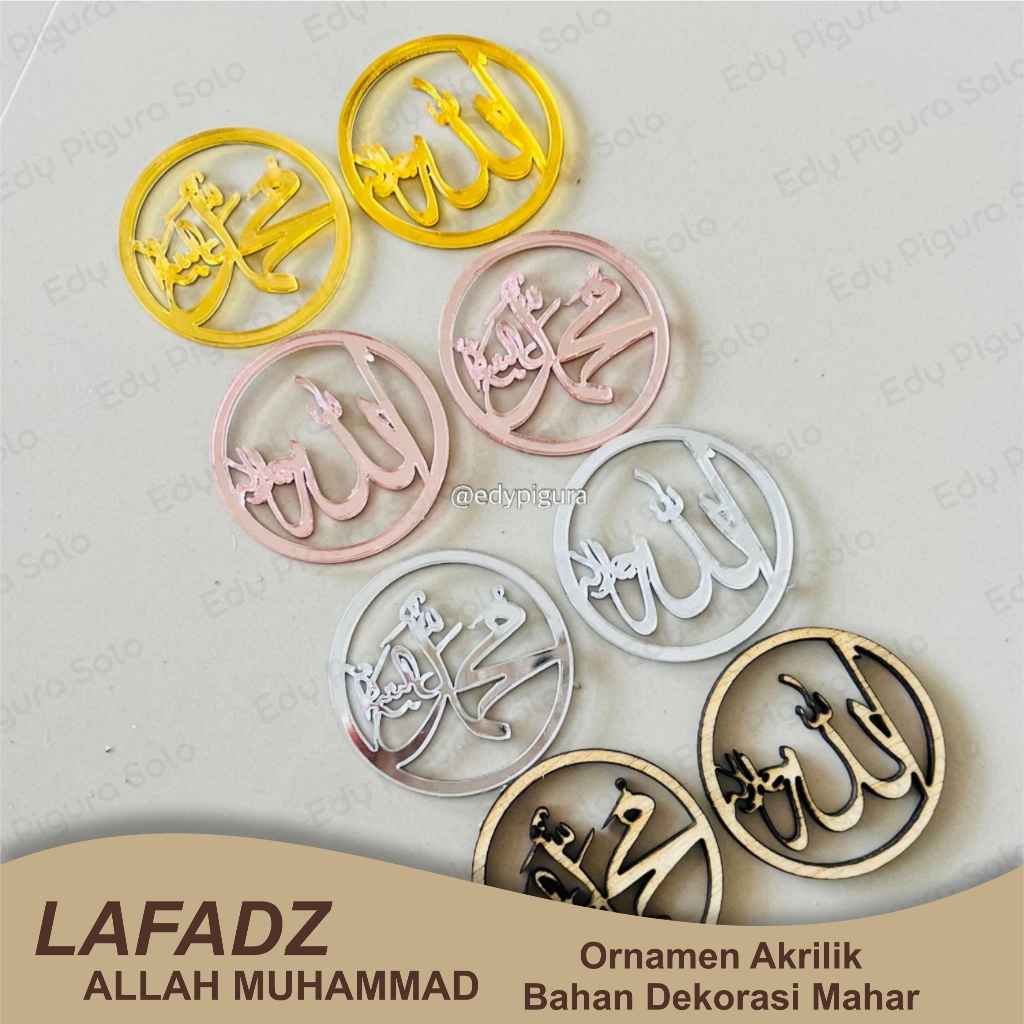 Allah Muhammad Cutting Akrilik Bulat