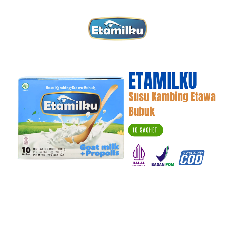 

Susu Kambing Bubuk Etamilku Goat Milk Plus Propolis Isi 10 Sachet Original