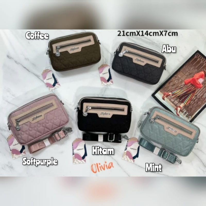 Tas Selempang/Pouch Sighmon Kanvas Bordir (1Tali) 3Sleting SG312-137