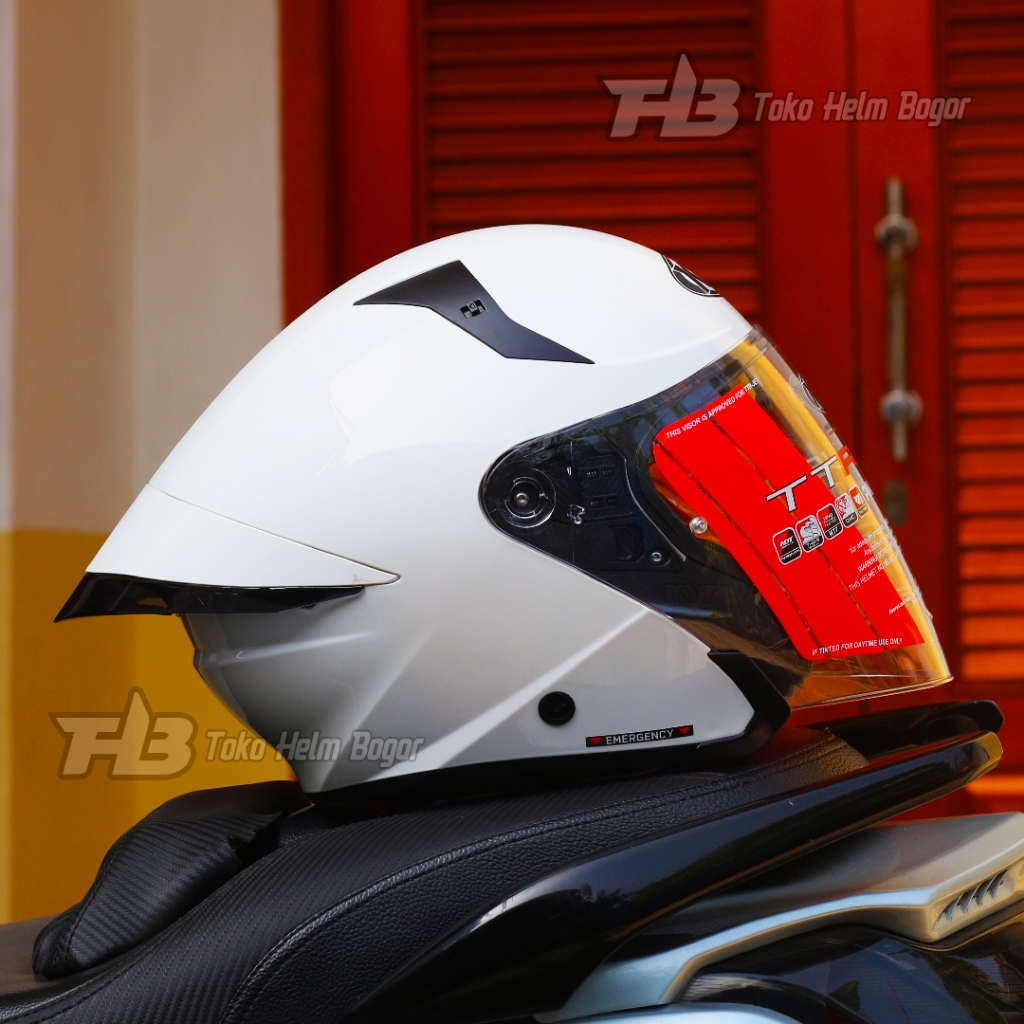 KYT HELM TTR JET SOLID | WHITE | DOUBLE VISOR