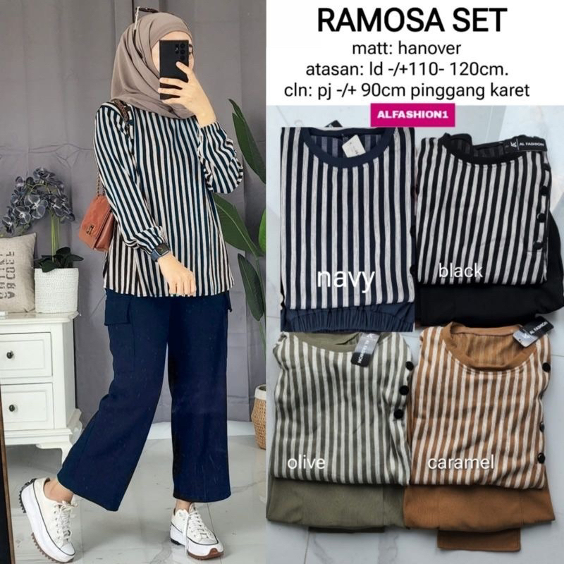 Ramosa set . cargo set . Baju wanita . setelan cargo wanita