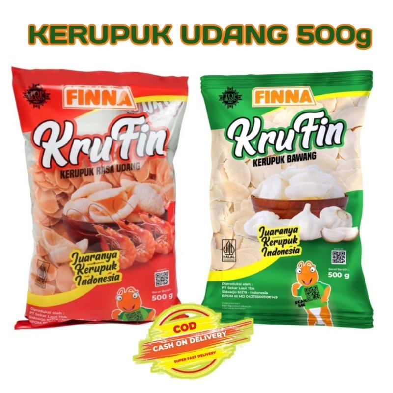 

Finna Krufin Kerupuk Rasa Bawang 2 varian ukuran 500g