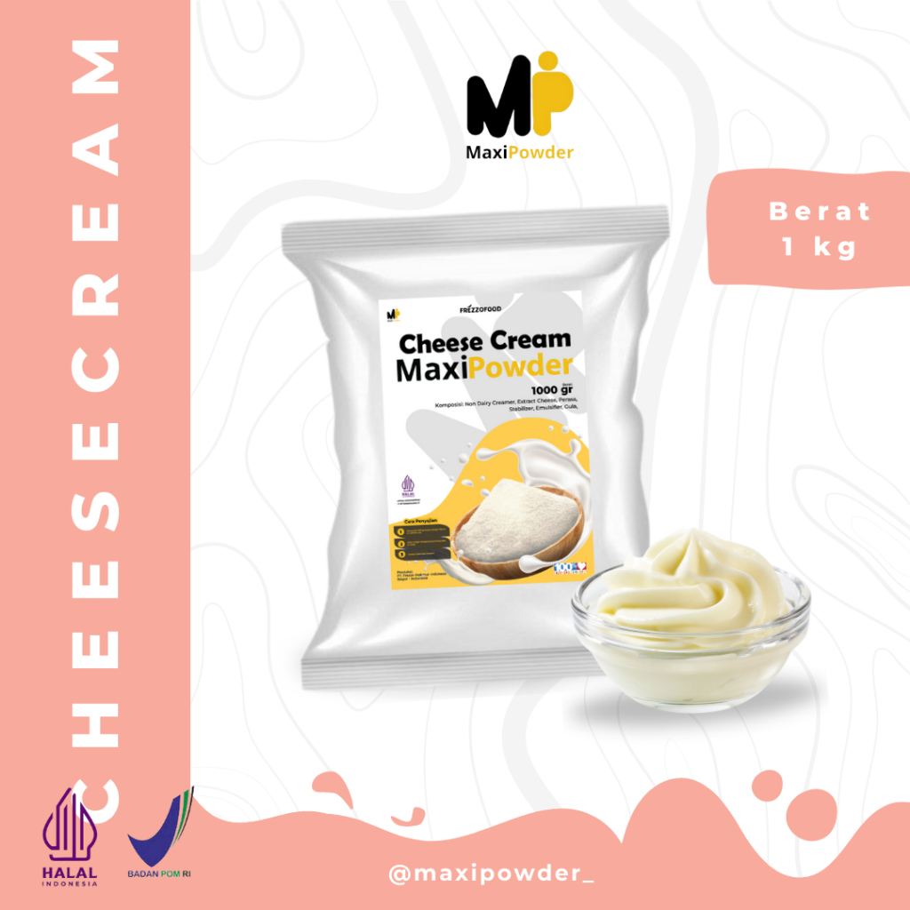 

Cheese Cream 1kg / Bubuk Cheese Cream Termurah / Toping Cheese Cream / MaxiPowder