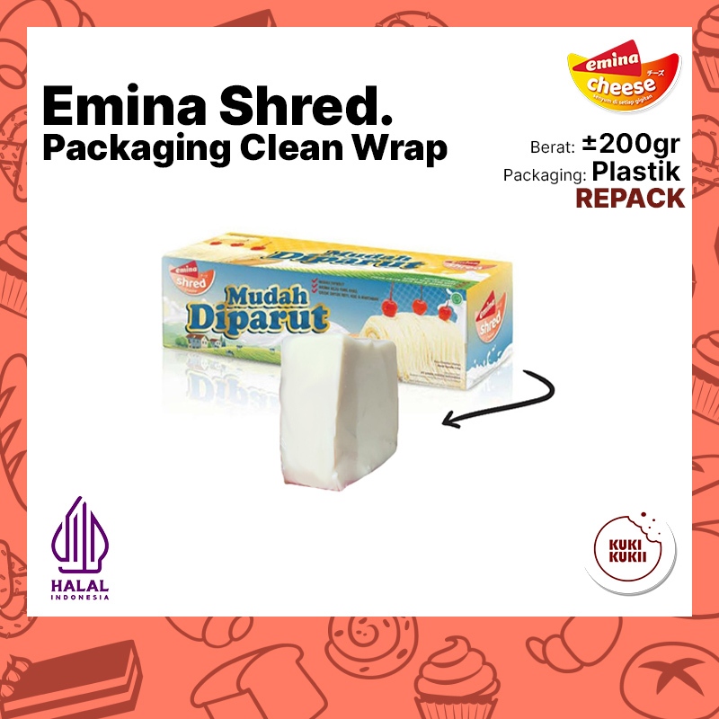 

Keju Emina Shred ± 200gr (REPACK) | Keju Cheddar Emina Shred ± 200 gram (REPACK)