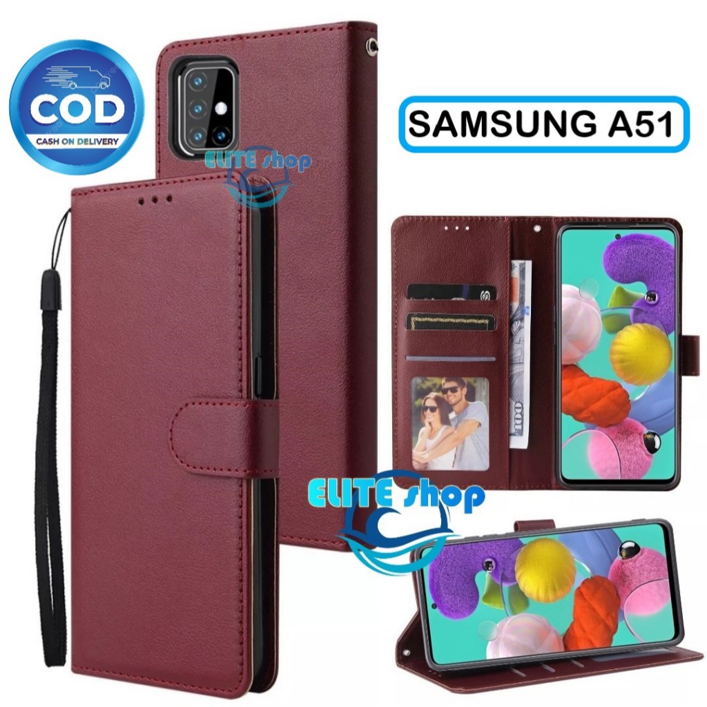 Flip Case SAMSUNG A51 Case Wallet Kulit Casing Dompet Case Wallet Leather Flip Case SAMSUNG A51 Casi